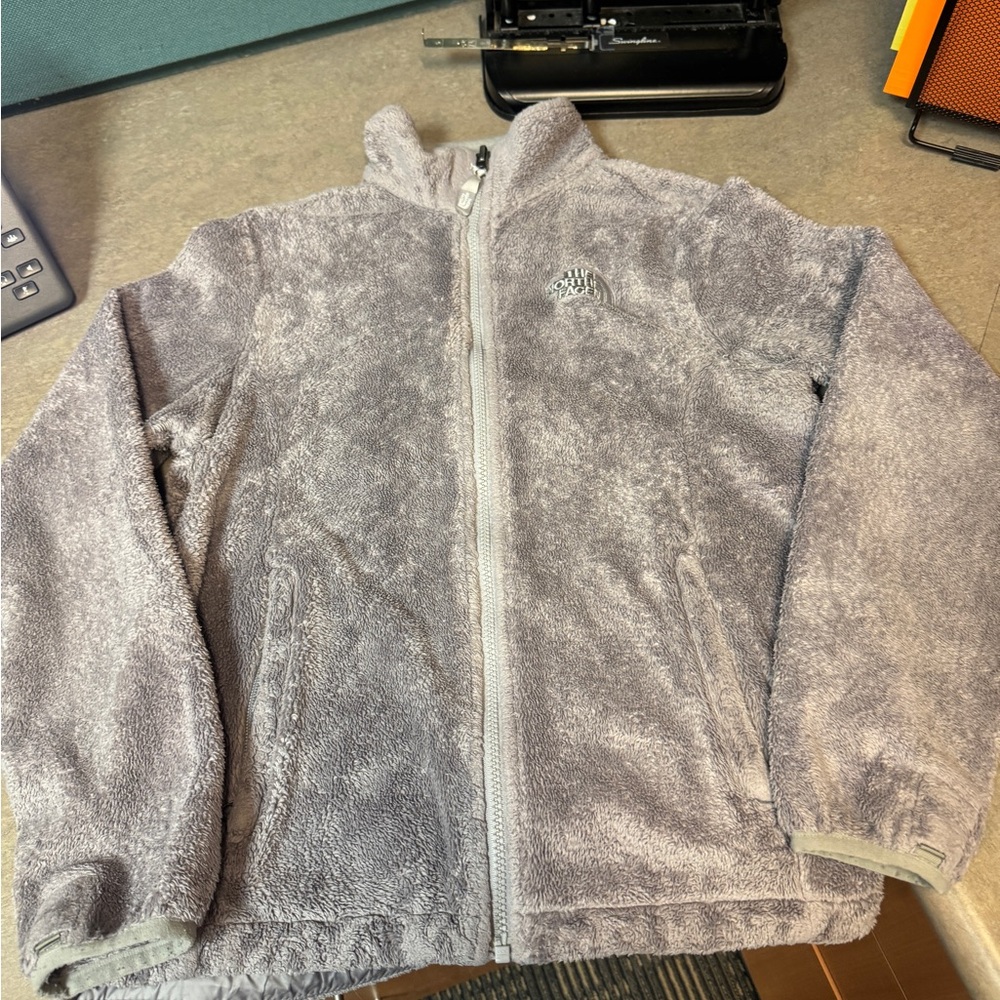 NORTH FACE Gray Fleece Zip-Up Jacket - Picture 2 of 6